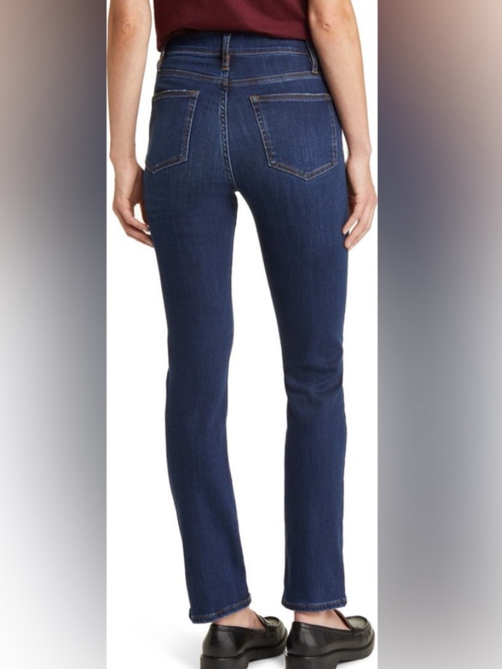 FRAME Le High Straight Long Jeans in Majesty Wash Size 27 Inseam 30” - Picture 6 of 13
